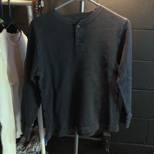 GRAY HALF BUTTON LONGSLEEVE